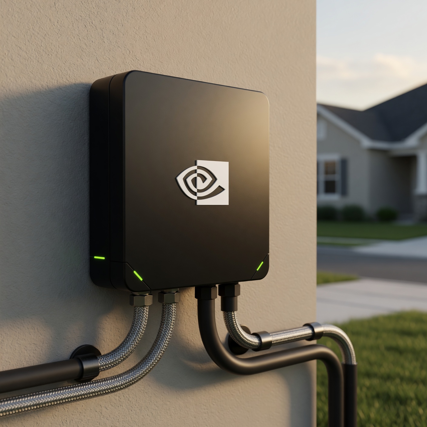 NVIDIA residential XFRA-style data node unit, roughly the scale of an HVAC condenser